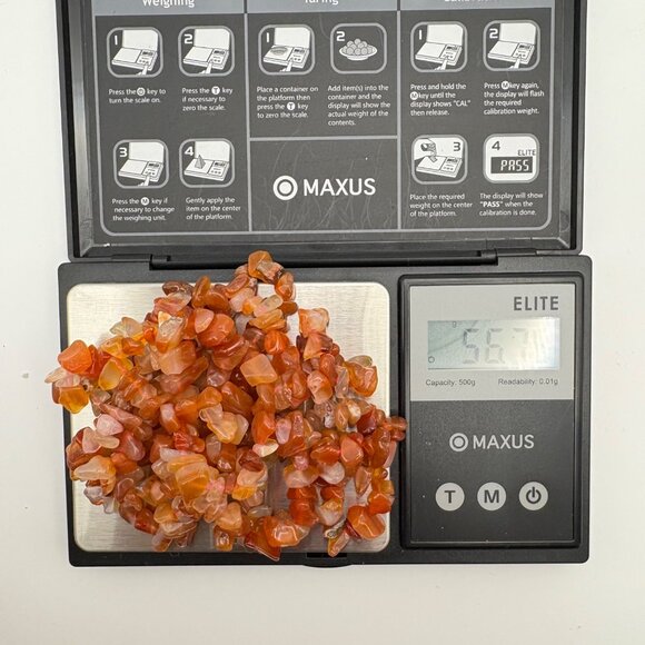 VTG Natural Carnelian Tumbled Freeform Bead Necklace Orange Yellow Gemstone 34" - Picture 6 of 7